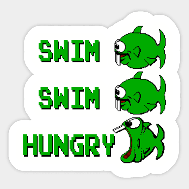 Swim Swim Hungry Dope Fish Sticker by NutsnGum